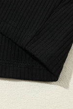 Load image into Gallery viewer, Black Solid Color Ribbed Crop Top Long Pants Set - Fashion Queen - 29