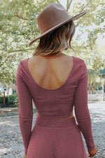 Load image into Gallery viewer, Black Solid Color Ribbed Crop Top Long Pants Set - Fashion Queen - 5