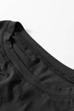 Load image into Gallery viewer, Black Solid Color Round Neck Basic Tunic T Shirt - Fashion Queen - 12