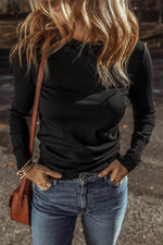 Load image into Gallery viewer, Black Solid Color Slim Fit Lightweight Crew Neck Sweater - Fashion Queen - 4