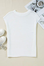 Load image into Gallery viewer, Black Solid Color Sweater Tee with Side Slits - Fashion Queen - 18