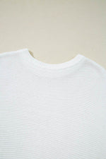 Load image into Gallery viewer, Black Solid Color Sweater Tee with Side Slits - Fashion Queen - 20