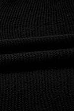 Load image into Gallery viewer, Black Solid Color Sweater Tee with Side Slits - Fashion Queen - 4