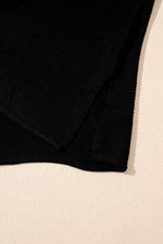 Load image into Gallery viewer, Black Solid Color Sweater Tee with Side Slits - Fashion Queen - 5