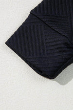 Load image into Gallery viewer, Black Solid Color Textured Long Sleeve Shift Dress - Fashion Queen - 18