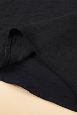 Load image into Gallery viewer, Black Solid Color Textured Pleated Flutter Sleeve Blouse - Fashion Queen - 16
