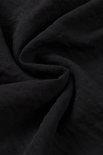 Load image into Gallery viewer, Black Solid Color Textured Pleated Flutter Sleeve Blouse - Fashion Queen - 19