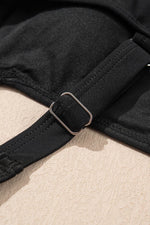 Load image into Gallery viewer, Black Solid Criss Cross Backless Square Neck One Piece Swimsuit - Fashion Queen - 20