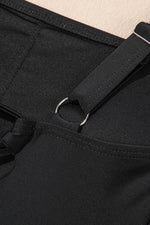 Load image into Gallery viewer, Black Solid Criss Cross Backless Square Neck One Piece Swimsuit - Fashion Queen - 22