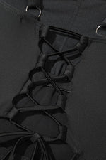 Load image into Gallery viewer, Black Solid Criss Cross Backless Square Neck One Piece Swimsuit - Fashion Queen - 23
