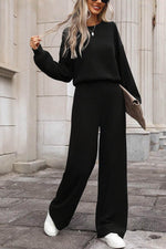 Load image into Gallery viewer, Black Solid Ribbed Knit Keyhole Back High Waist Jumpsuit - Fashion Queen - 5