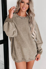 Load image into Gallery viewer, Black Solid Ribbed Knit Round Neck Pullover Sweatshirt - Fashion Queen - 11