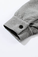 Load image into Gallery viewer, Black Solid Textured Flap Pocket Buttoned Shacket - Fashion Queen - 28