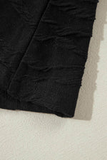 Load image into Gallery viewer, Black Solid Wavy Textured Slim Fit Long Sleeve T Shirt - Fashion Queen - 16