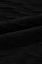 Load image into Gallery viewer, Black Solid Wavy Textured Slim Fit Long Sleeve T Shirt - Fashion Queen - 17