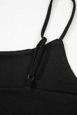 Load image into Gallery viewer, Black Spaghetti Strap Skinny Fit Cropped Tank Top - Fashion Queen - 11