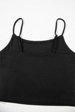 Load image into Gallery viewer, Black Spaghetti Strap Skinny Fit Cropped Tank Top - Fashion Queen - 12