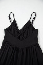 Load image into Gallery viewer, Black Spaghetti Straps Open Back Pleated Wide Leg Jumpsuit - Fashion Queen -  13