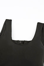 Load image into Gallery viewer, Black Square Neck Sleeveless Fashion Print Tankini Set - Fashion Queen - 25