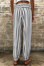 Load image into Gallery viewer, Black Stripe Boho Striped Print Casual Pants - Fashion Queen - 2