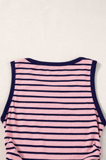 Load image into Gallery viewer, Black Stripe Contrast Round Neck Sleeveless Slim Top - Fashion Queen - 13