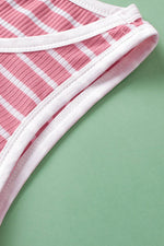 Load image into Gallery viewer, Black Stripe Contrast Round Neck Sleeveless Slim Top - Fashion Queen - 25