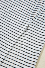 Load image into Gallery viewer, Black Stripe Criss Cross Side Slits Slim Fit Sleeveless Midi Dress - Fashion Queen - 24