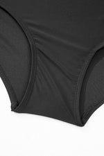 Load image into Gallery viewer, Black Stripe Plus Size Knot Cutout Ruffle Sleeve and High Waisted 2pcs Swimsuit - Fashion Queen - 12