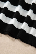 Load image into Gallery viewer, Black Stripe Slim Fit High Neck Knit Sweater - Fashion Queen - 10