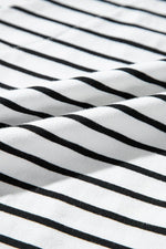 Load image into Gallery viewer, Black Stripe Two Tone Colorblock V Neck T Shirt - Fashion Queen - 21