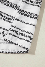 Load image into Gallery viewer, Black Stripe V Neck Bell Sleeve High Waist Mini Dress - Fashion Queen - 10