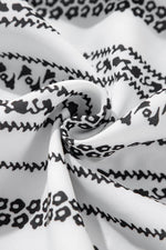 Load image into Gallery viewer, Black Stripe V Neck Bell Sleeve High Waist Mini Dress - Fashion Queen - 12