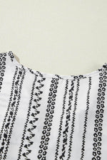 Load image into Gallery viewer, Black Stripe V Neck Bell Sleeve High Waist Mini Dress - Fashion Queen - 8