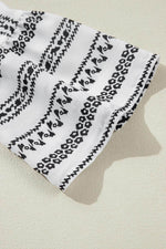 Load image into Gallery viewer, Black Stripe V Neck Bell Sleeve High Waist Mini Dress - Fashion Queen - 9