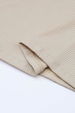 Load image into Gallery viewer, Black Striped Mesh Long Sleeve Crewneck Ribbed Top - Fashion Queen - 26