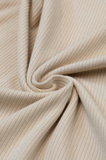 Load image into Gallery viewer, Black Striped Mesh Long Sleeve Crewneck Ribbed Top - Fashion Queen - 27