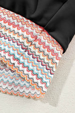 Load image into Gallery viewer, Black Striped Patchwork Spaghetti Strap High Waist Bikini Swimsuit - Fashion Queen - 19