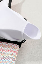 Load image into Gallery viewer, Black Striped Patchwork Spaghetti Strap High Waist Bikini Swimsuit - Fashion Queen - 20