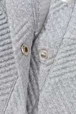 Load image into Gallery viewer, Black Textured Knit Buttoned Kangaroo Pocket Sweatshirt - Fashion Queen -  15