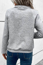 Load image into Gallery viewer, Black Textured Knit Buttoned Kangaroo Pocket Sweatshirt - Fashion Queen -  5