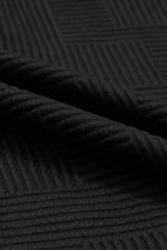 Load image into Gallery viewer, Black Textured Long Sleeve Top and Drawstring Shorts Set - Fashion Queen - 25