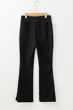 Load image into Gallery viewer, Black Thermal Lined Split Flare Leg Pants - Fashion Queen - 8