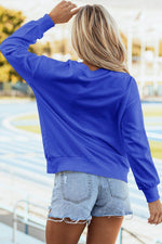 Load image into Gallery viewer, Black Tinsel Game Day Drop Shoulder Graphic Sweatshirt - Fashion Queen - 11