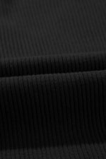 Load image into Gallery viewer, Black V Neck Ribbed Knit Lightweight Short Sleeve Sweater - Fashion Queen - 16