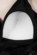 Load image into Gallery viewer, Black V Neck Twist Ruched Crisscross Backless One-Piece Swimsuit - Fashion Queen - 12