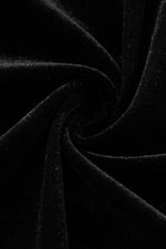 Load image into Gallery viewer, Black Velvet Buttoned Puff Sleeve V Neck Split Midi Dress - Fashion Queen - 25