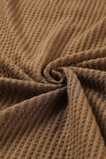 Load image into Gallery viewer, Black Waffle Knit Buttoned Long Sleeve Top - Fashion Queen - 29