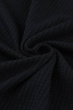 Load image into Gallery viewer, Black Waffle Knit Drop Shoulder Loose Top - Fashion Queen - 16