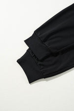 Load image into Gallery viewer, Black Zipper Flutter Sleeve Drawstring High Waist Jumpsuit - Fashion Queen - 20