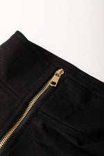 Load image into Gallery viewer, Black Zipper Flutter Sleeve Drawstring High Waist Jumpsuit - Fashion Queen - 23